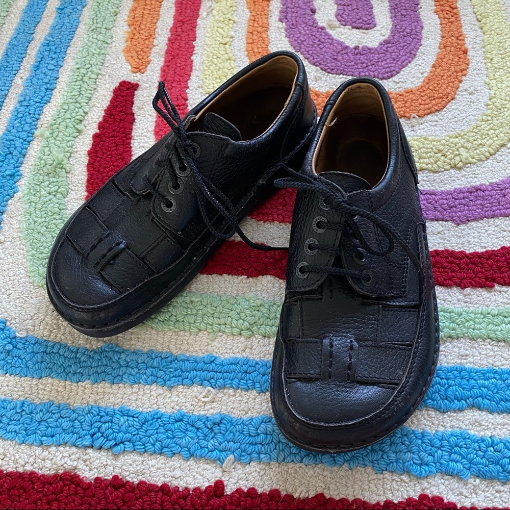 Birkenstock Leather Lace Up Moccasin Style Shoes